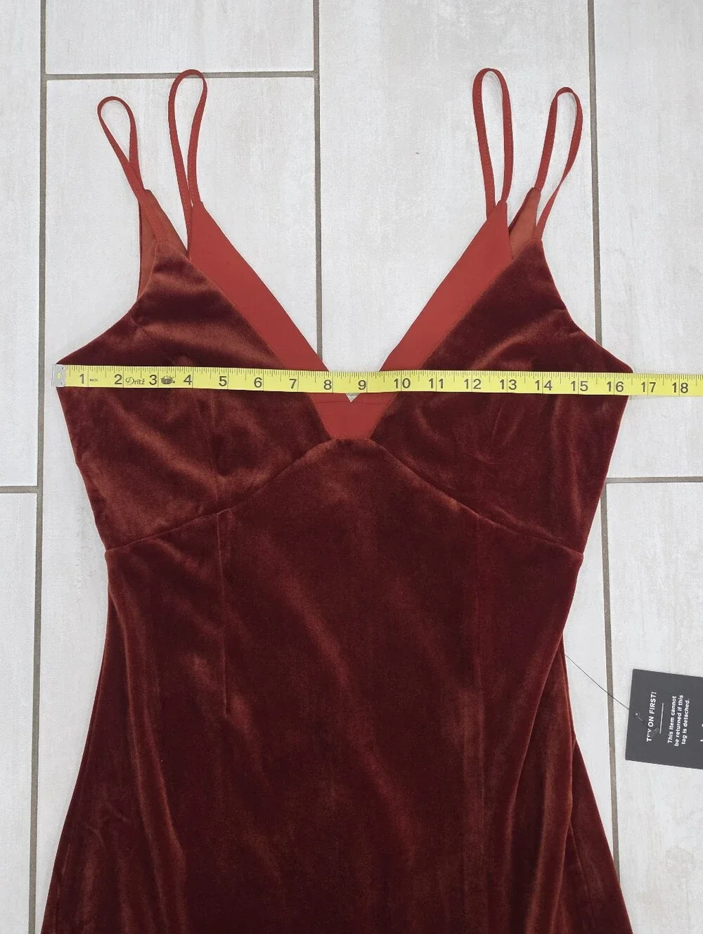 NWT LULUS Immensely Glam Rust Red Velvet Backless Maxi Dress Slit
